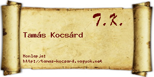 Tamás Kocsárd névjegykártya