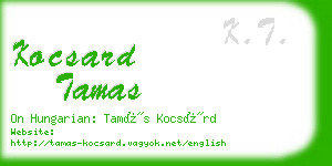 kocsard tamas business card